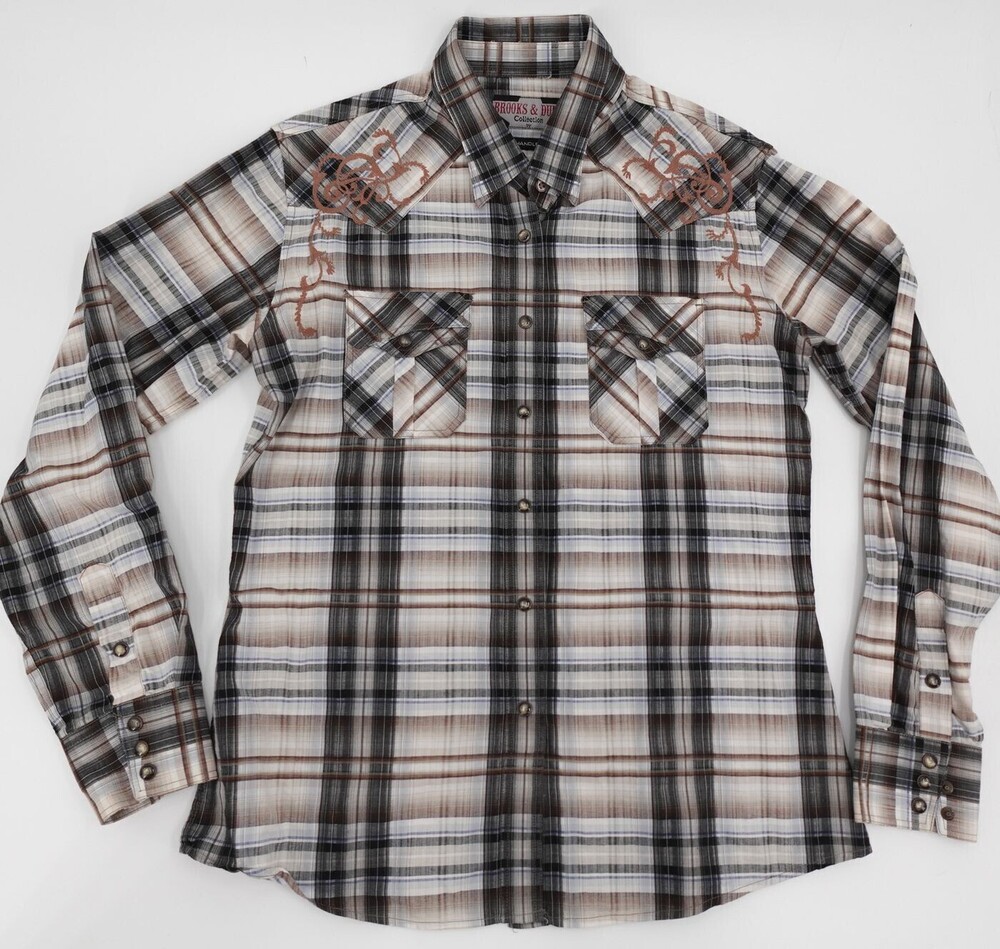 Brooks & Dunn Panhandle Slim Shirt Mens Large Brown Collab Western Rodeo